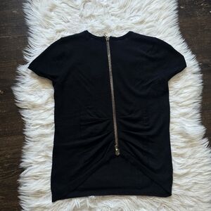 Vera Wang Elegant Cashmere Short Sleeve Topvera